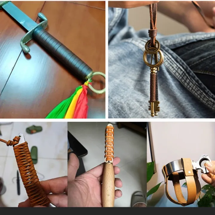 5%20Yards%20Retro%20High%20Quality%20Genuine%20Leather%20Cord%20Round/Flat%20Strand%20Cow%20Leather%20Rope%20Fit%20Necklace%20Bracelets%20DIY%20Jewelry%20-%20Image%202