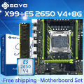 X99-8D4 SOYO Motherboard Set Kit With Intel LGA2011-3 Xeon E5 2650 V4 CPU DDR4 8GB (1*8GB) 2133MHZ RAM Memory NVME M.2 SATA.