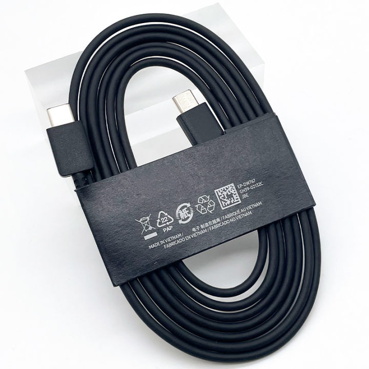 Original Samsung 45W 1.8M, 1M, C To C Type PD Super Fast Charging Cable 1/1.8M For Galaxy S21 S22 S23 S24 Ultra Plus USB Type C Cables A55 A54 A53 Note 20 10+
