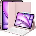 iPad Mini 6 Keyboard Case with Mouse,iPad Mini 2021 Detachable Wireless Bluetooth Keyboard Pencil Holder Slim Leather Smart Cover (iPad Mini 6(8.3 inch), (pink). 