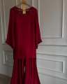 Elegant Pearl Beaded 3pc Dress With Farshi Shalwar and Organza Dupatta For Women's Girls Wear. 