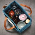 2024 Outdoor Travel Tea Set Storage Bag Portable Car Teapot Tea Cup Storage Bag Multi functional Storage Bag Tea Cozies LF395. 