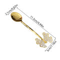 6 pieces of rhinestone butterfly design spoon combination set, coffee spoon, dessert fruit spoon, festive dinner table spoon..