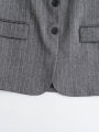 Willshela Women Fashion With Pockets Striped Single Breasted Blazer Vintage Notched Neck Long Sleeves Female Chic Lady Outfits.
