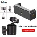 Selens Universal Mobile Phone Clip Bracket Holder 360 Rotation 1/4 Screw Ballhead for Tripod  Stand Monopod  Liveing Photo Vlog. 