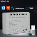 New Tuya Wifi 4 Channels Smart Switch Relay Module Intelligent Automation AC 100~240V DC 5~24V 10A  Controller Work with Alexa. 
