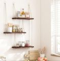 •• [Product Specification] - Package includes 3 paulownia boards, 3 expansion plugs, 3 screw hooks and 1 installation manual. Each shelf: 15.8*5.9 inches. The total height of our shelf is 34.8 inches and can hold up to 30 Ibs of weight when you install it. 