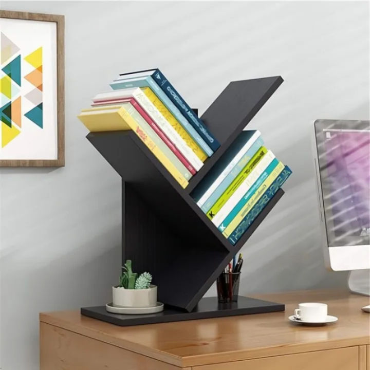 Tree-shaped%20bookshelf%20Desktop%20tree%20bookshelf%203-tier%20Bookcase%20Book%20rack%20-%20Image%203