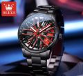 Fashion Wheel Mens Car Wheel Watches Luxury Stainless Steel Mesh Watch Men Quartz Wristwatch Male Clock. 