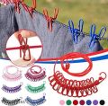 Portable Multi Functional Elastic Drying Rope with 12 Clips Multicolor. 