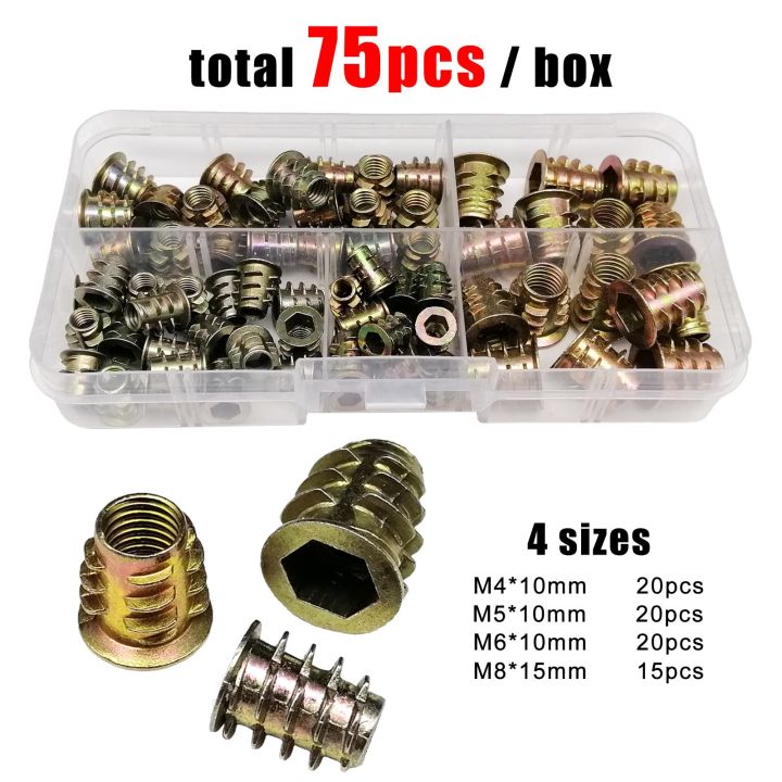165/75/55pcs%20Threaded%20Insert%20Nut%20E-nut%20M4%20M5%20M6%20M8%20Set%20Kit%20For%20Wood%20Furniture%20Bed%20Cabinet%20Table%20Embedded%20Hex%20Hexagon%20Socket%20Head%20-%20Image%207