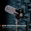 FIFINE USB/XLR Dynamic Microphone with Shock Mount,Touch-mute,Headphone Jack&Volume Control,for PC or Sound Card Recording -K688. 