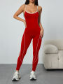 Women Seamless Yoga Jumpsuit Workout Bodysuit Tummy Control Butt-Lifting Gym Clothes Sleek Sportswear Striped Athletic Outfit. 