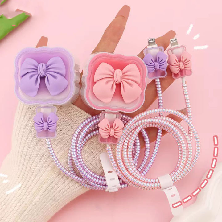 Charger%20Protector%20Cable%20Organiser%20for%20iPhone%2016%20British%20Standard%20Plug%2018/20W%20Charging%20Cute%20Bow%20Tie%20Cover%20Management%20Cord%20Winder%20-%20Image%202