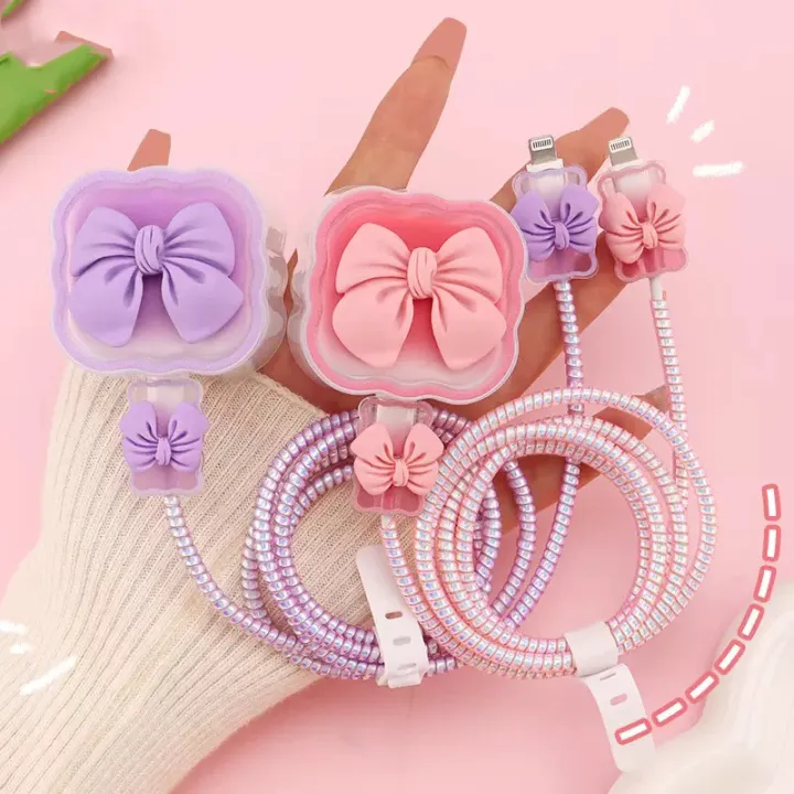 Charger%20Protector%20Cable%20Organiser%20for%20iPhone%2016%20British%20Standard%20Plug%2018/20W%20Charging%20Cute%20Bow%20Tie%20Cover%20Management%20Cord%20Winder%20-%20Image%202