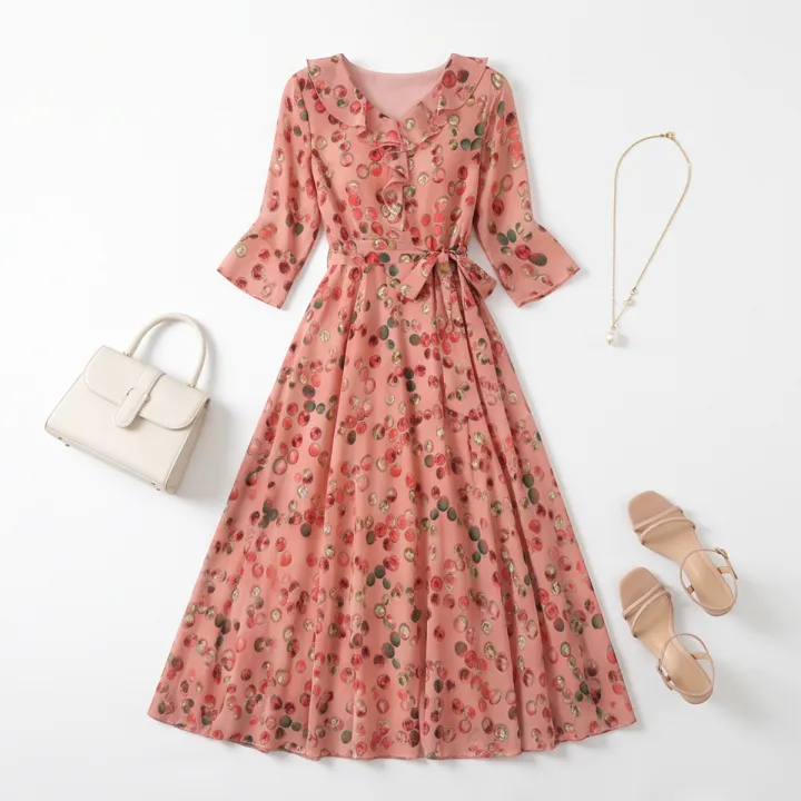 New%20Women's%20Attractive%20Stylish%20Dot%20Print%20Premium%20Quality%20One%20Piece%20Long%20Kurti%203D%20Screen%20Print%20-%20Image%203