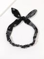 Boho Bow Headbands for Women Vintage Paisley Bandana Flower Printed Hairband Elastic Rabbit Ear Head Wrap Cute Hair Accessories. 