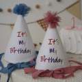 Kids Birthday Party Hat - Safe Soft Photo Prop Cap for Xmas Baby Shower, Adjustable Toddler Headband. 