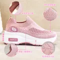 Womens Casual Shoes 2025 New Spring Height Increase Chunky Sneakers Slip On Breathable Walking Shoes Non Slip Thick Sole Flats. 