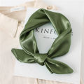 Luxury Solid Square Scarf For Women 60cm Satin Neck Hair Tie Band Bag Warp Soft Neckerchief Hijabs Head Female Foulard. 