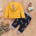 Newborn Baby Boy Autumn&Winter Clothes Set Dinosaur Printed Hooded Long Sleeved Top+Pants Toddler Boy Casual Outfit for Age 0-3. 