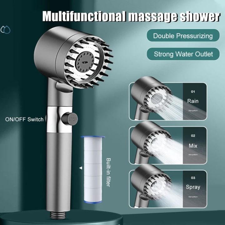 HIGH%20PRESSURE%203%20MODES%20ADJUSTABLE%20WATER%20SPRAY%20SHOWER%20HEAD%20WITH%20MASSAGER%20BRUSH%20PORTABLE%20HANDHELD%20SHOWER%20WITH%20FILTER%20AND%20ON/OFF%20SWITCH%20-%20Image%202