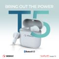 Sigma WAVE T5 TWS Earbuds Standby time 120hrs Airpods/Airbuds/Headset Charging cable Type-C Included Airbuds Use for Android/IOS Huawei, Samsung, Vivo, Tecno, Infinix Airpods and Airbuds Play Time 4+12hrs. 