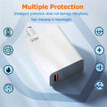 33W USB Charger Quick Charge Travel Wall Charger 6A USB Type C Cable For Redmi K30 K40 Portable Fast Phone Power Adapter.