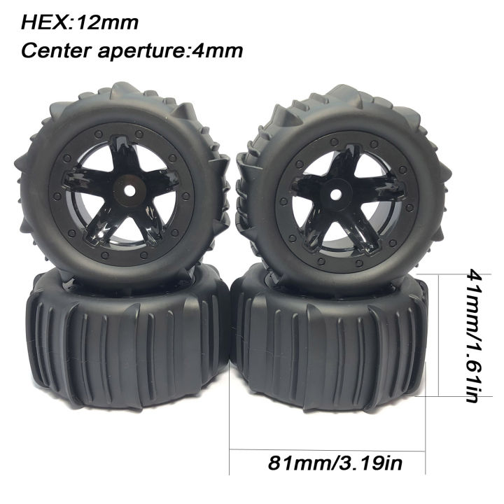 4Pcs%20Snow%20Sand%20Tires%20Tyre%20Wheel%20for%20SCY%2016102%2016101%2016103%20Wltoys%20144001%20144010%20SG116%20MJX%20Hyper%20Go%201/14%201/16%201/18%20RC%20Off-road%20Car%20-%20Image%202