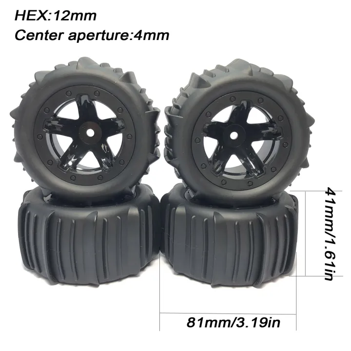 4Pcs%20Snow%20Sand%20Tires%20Tyre%20Wheel%20for%20SCY%2016102%2016101%2016103%20Wltoys%20144001%20144010%20SG116%20MJX%20Hyper%20Go%201/14%201/16%201/18%20RC%20Off-road%20Car%20-%20Image%202