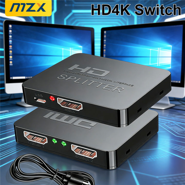1-in-2-Out 4K Switch Video HDMI-compatible Splitter Distributor 1x2 ...