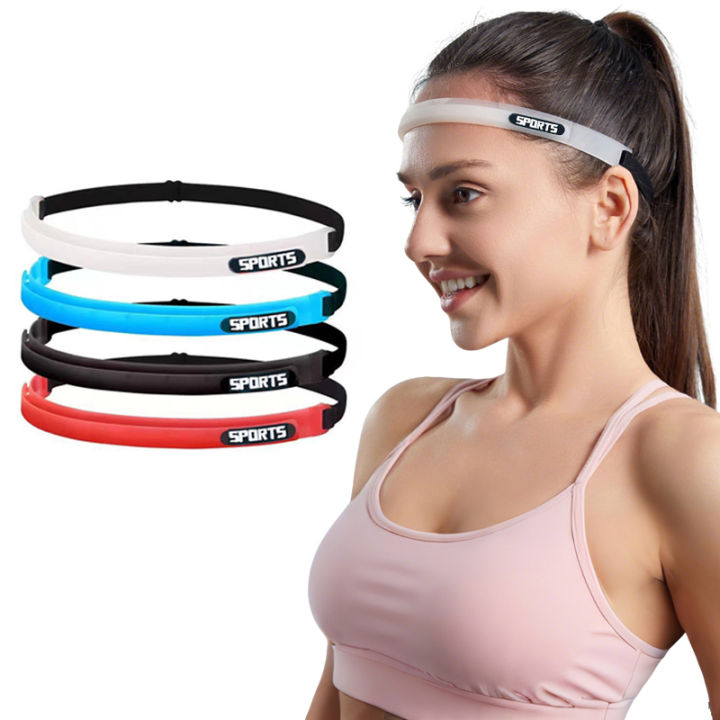 Sports Silicone Headband Running Workout Fitness Headbands Fashion Letter Hair Band Men Women Adjustable Elastic Hairbands