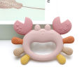 Crab-Shaped Baby Teether Food-Grade Silicone Teething Toy BPA-Free Chillable Infant Teether for Sore Gums 0-24 Months.