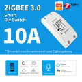 Tuya ZigBee 10A Smart Switch Breaker Timer LED Light Wireless Controller Smart Home Automation Relay Module Support Alexa . 