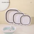 Folding Washbasin Silicone Portable Basin Foldable Bucket Camping Sink Bath Goods Dorm Room Essential Collapsible Laundry Bowl.