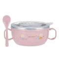 Baby Feeding Bowl Stainless Steel Insulation Bowl Spoon Set Children. 