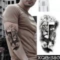 5PCS Waterproof Temporary Tattoo Sticker Praying Cross Lion Tiger Wolf Cross Wild Animal Women Men Arm Fake Sleeve Tattoos.