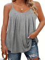 Plus Size Women's Casual Sleeveless Loose Fit Tank Top Soft Lightweight Summer Camisole. 