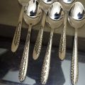 Stainless Steel Table Spoons with Laser Check Design/Laser Flower Design(Set of 6). 