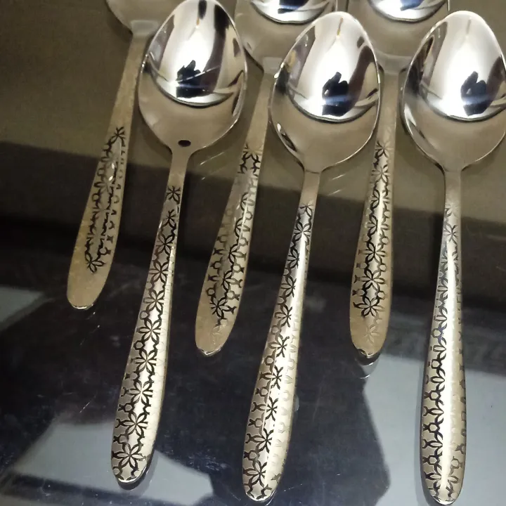 Stainless%20Steel%20Table%20Spoons%20with%20Laser%20Check%20Design/Laser%20Flower%20Design(Set%20of%206)%20-%20Image%208