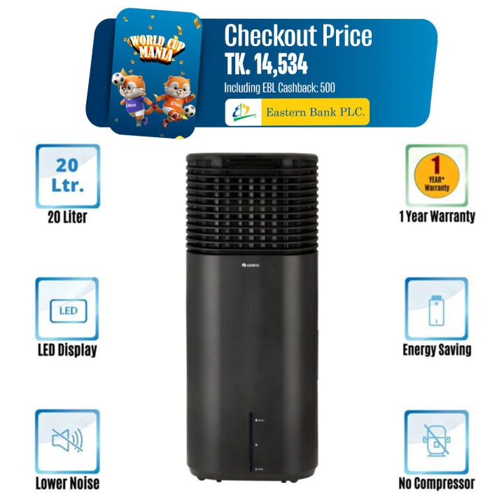GREE Portable Air Cooler(KSWK-2001DGL)-Black with Free Delivery