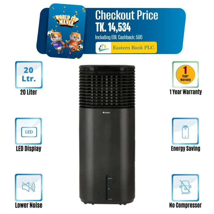 GREE Portable Air Cooler(KSWK-2001DGL)-Black with Free Delivery