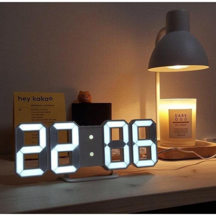 3D LED Digital Wall Clock Decor Diy Design Horloge With Temperature ...