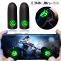 1 Pair For PUBG Gaming Finger Sleeve Luminous Fingertips Cover Anti-slip Breathable Finger Cots Thumb Gloves For Mobile Game. 