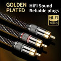 YYTCG HIFI rca to 2rca audio cable 6N OFC Subwoofer Y Cable RCA 1 Male to 2 Male Audio cable for Speaker,DVD, TV, Amplifier. 