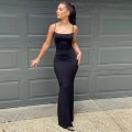 WUZIJING 2024 Satin Slip Sleeveless Backless Maxi Dress 2024 Y2K Summer Bodycon Elegant  Outfits Ladies Birthday Party Club. 