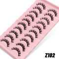 GROINNEYA Natural Long 10 Pairs 3D Mink False Eyelashes Fake Lashes Makeup Kit Mink Lashes Cat Eye lashes Short Eyelashes. 