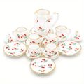 15pcs Set Mini Tea Pot Dish Cups Accessories Mini Ceramic Tableware Micro Fish Tank Landscape Landscaping Ornament.