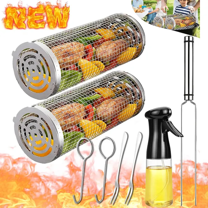 BBQ%20Basket%20Stainless%20Steel%20Rolling%20Grilling%20Basket%20Wire%20Mesh%20Cylinder%20Grill%20Basket%20Portable%20Round%20Outdoor%20Camping%20Barbecue%20Rack%20-%20Image%202