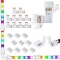 Aokin 10 Pack 4-Pin RGB LED Light Strip Connectors Adapter Terminal for 10mm(0.39 in) SMD 5050 RGB Flexible LED Strips Extension. 